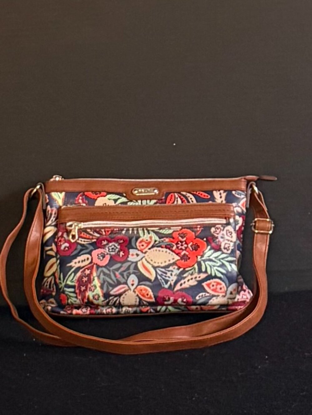Relic By Fossil Floral/Paisley Print Crossbody Purse/Bag